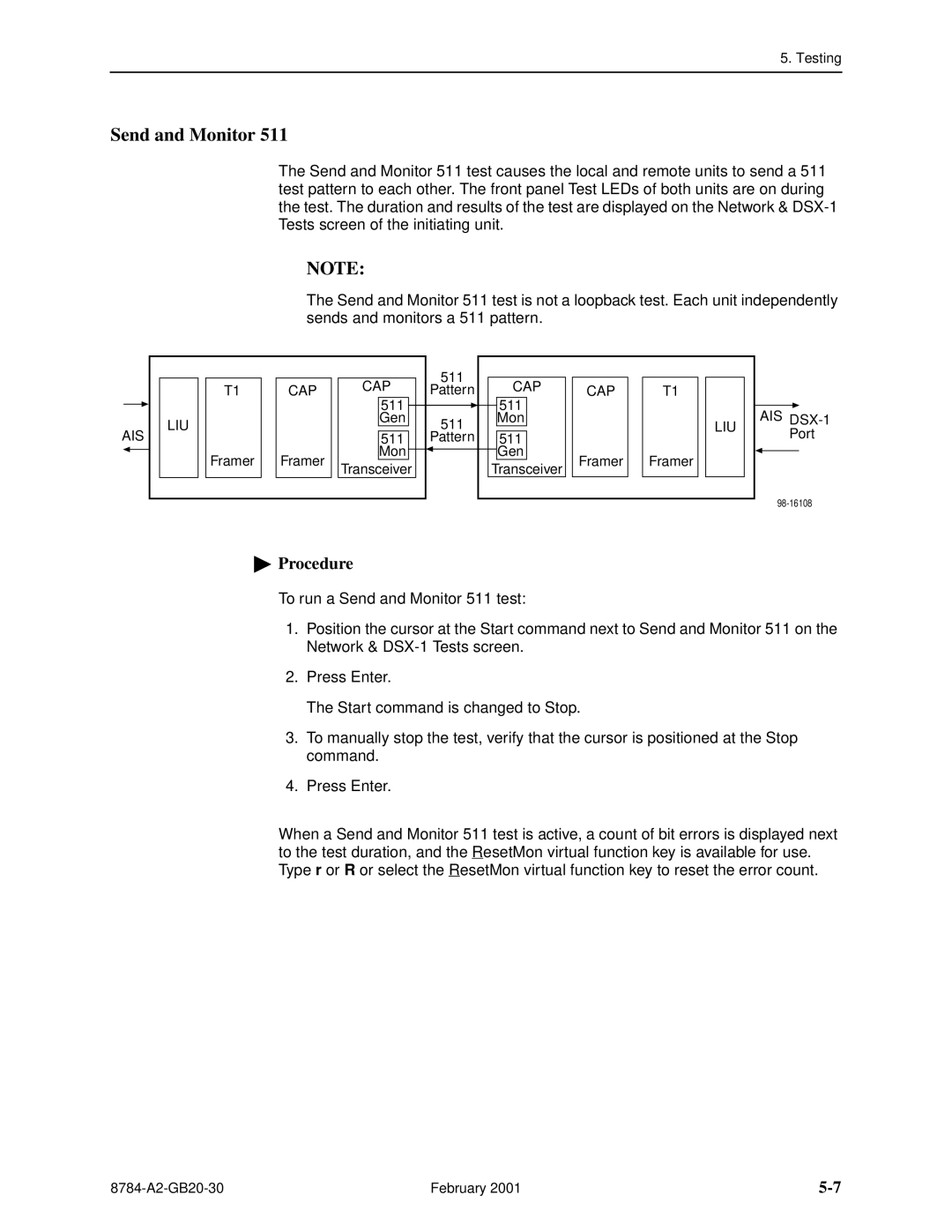 Paradyne 8784 manual Send and Monitor 