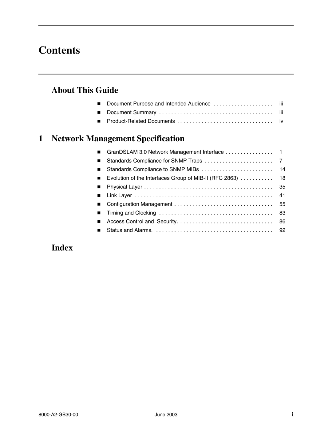 Paradyne 8620, 8820 manual Contents 