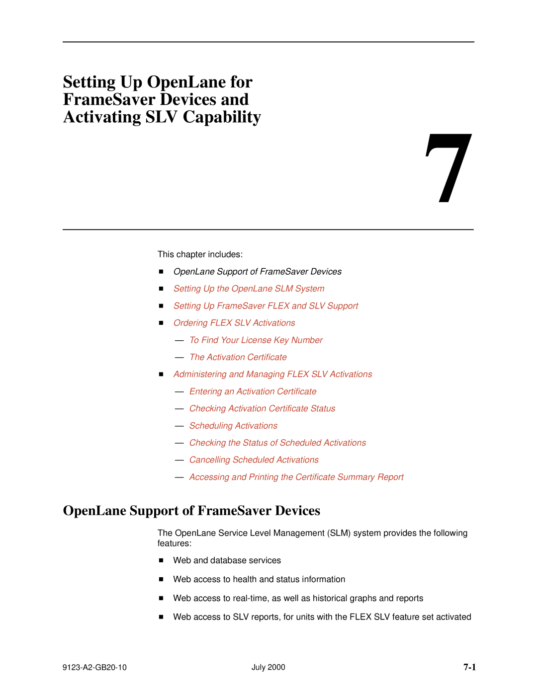 Paradyne 9123 manual OpenLane Support of FrameSaver Devices 