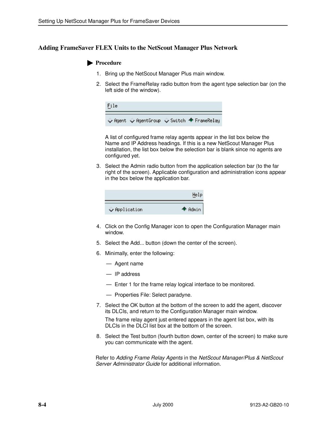 Paradyne 9123 manual Procedure 