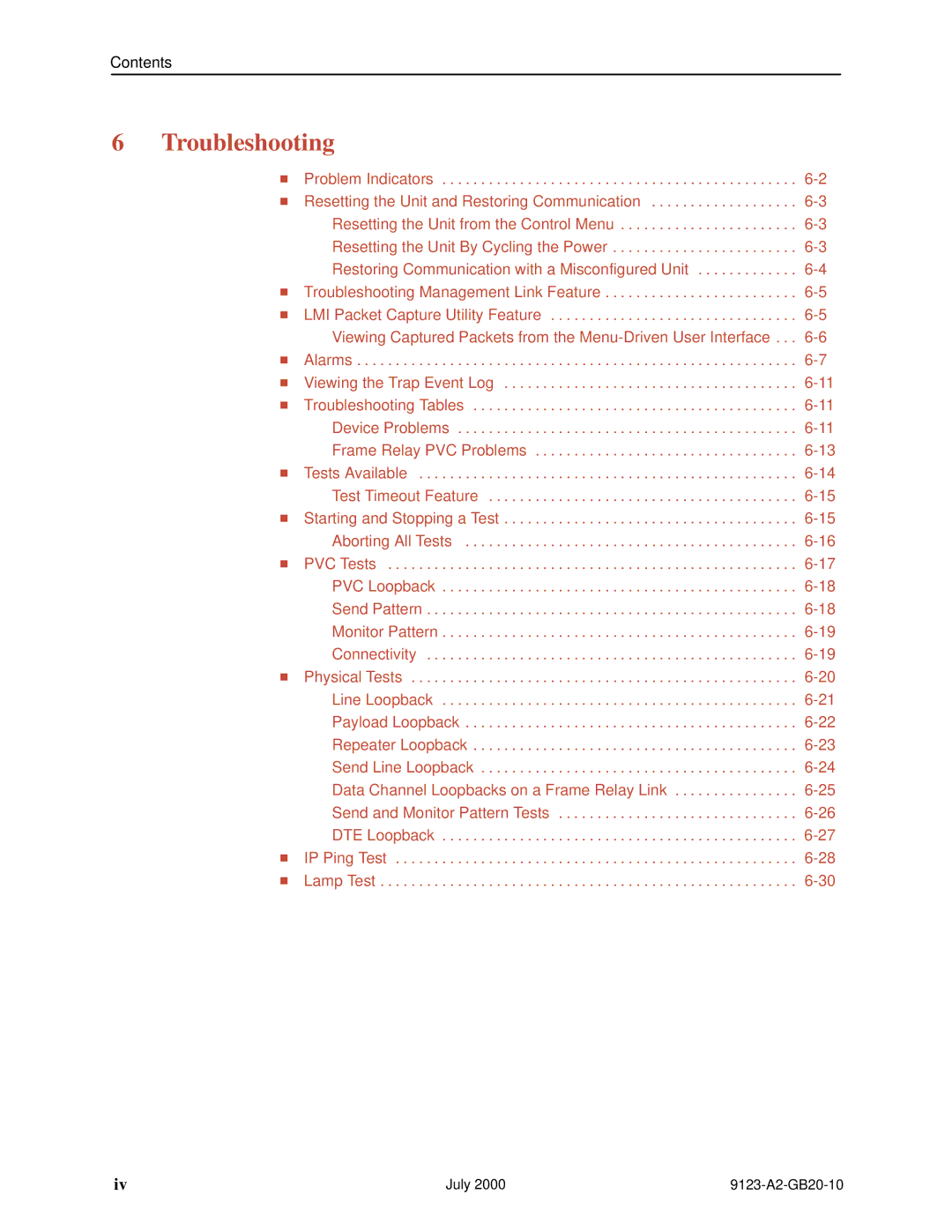 Paradyne 9123 manual Troubleshooting 