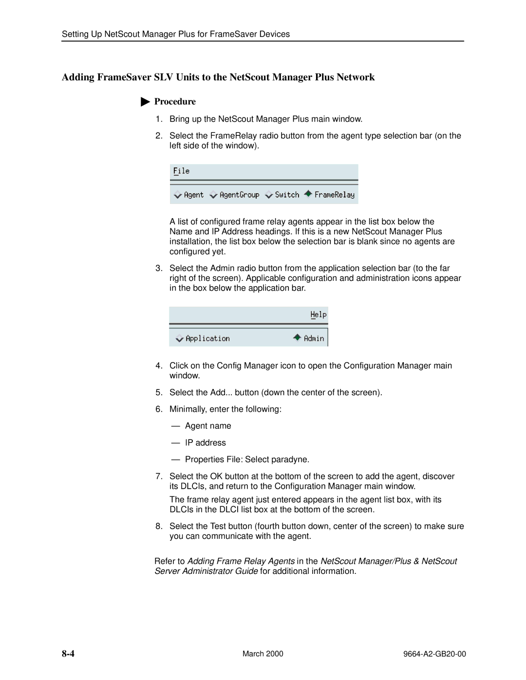 Paradyne 9664 manual Procedure 