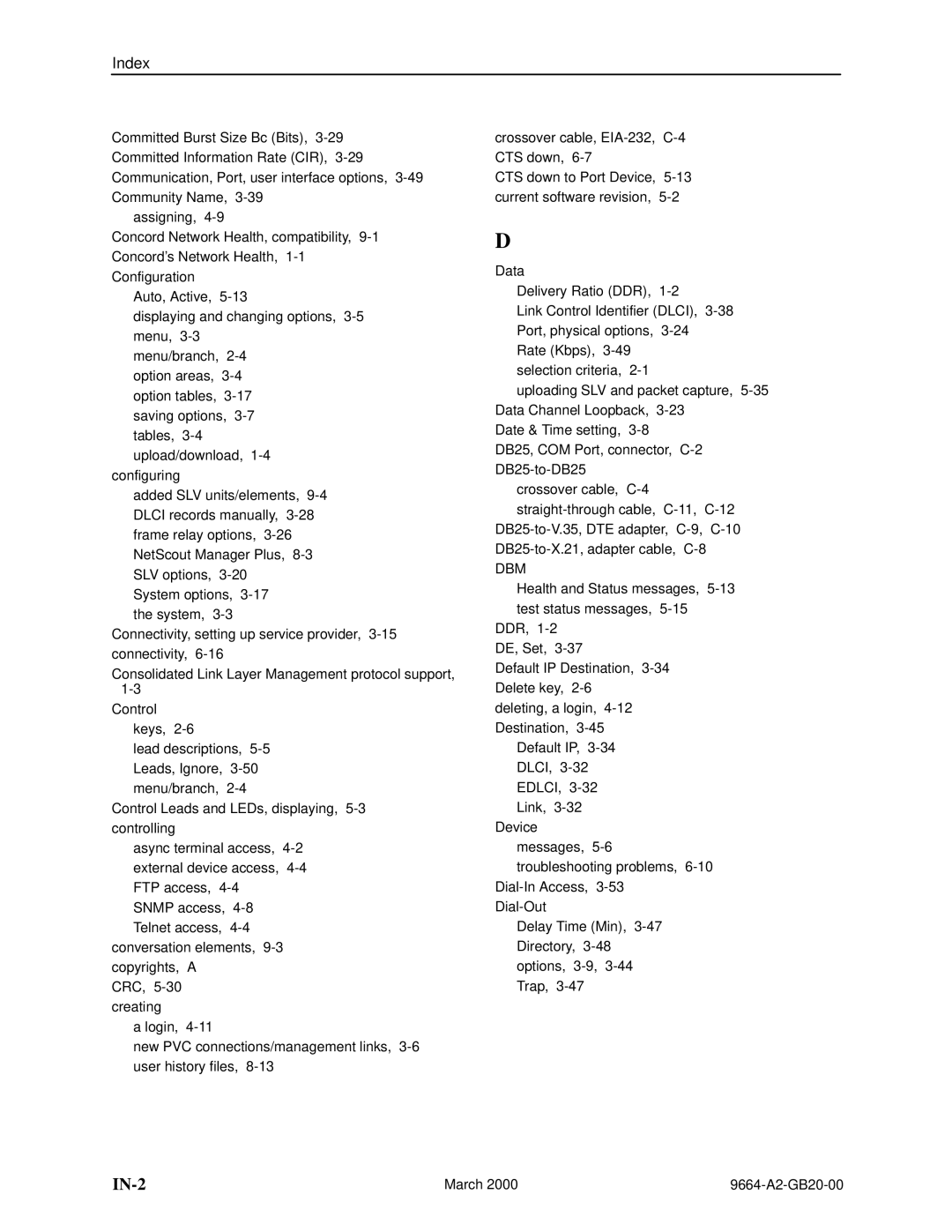 Paradyne 9664 manual IN-2 