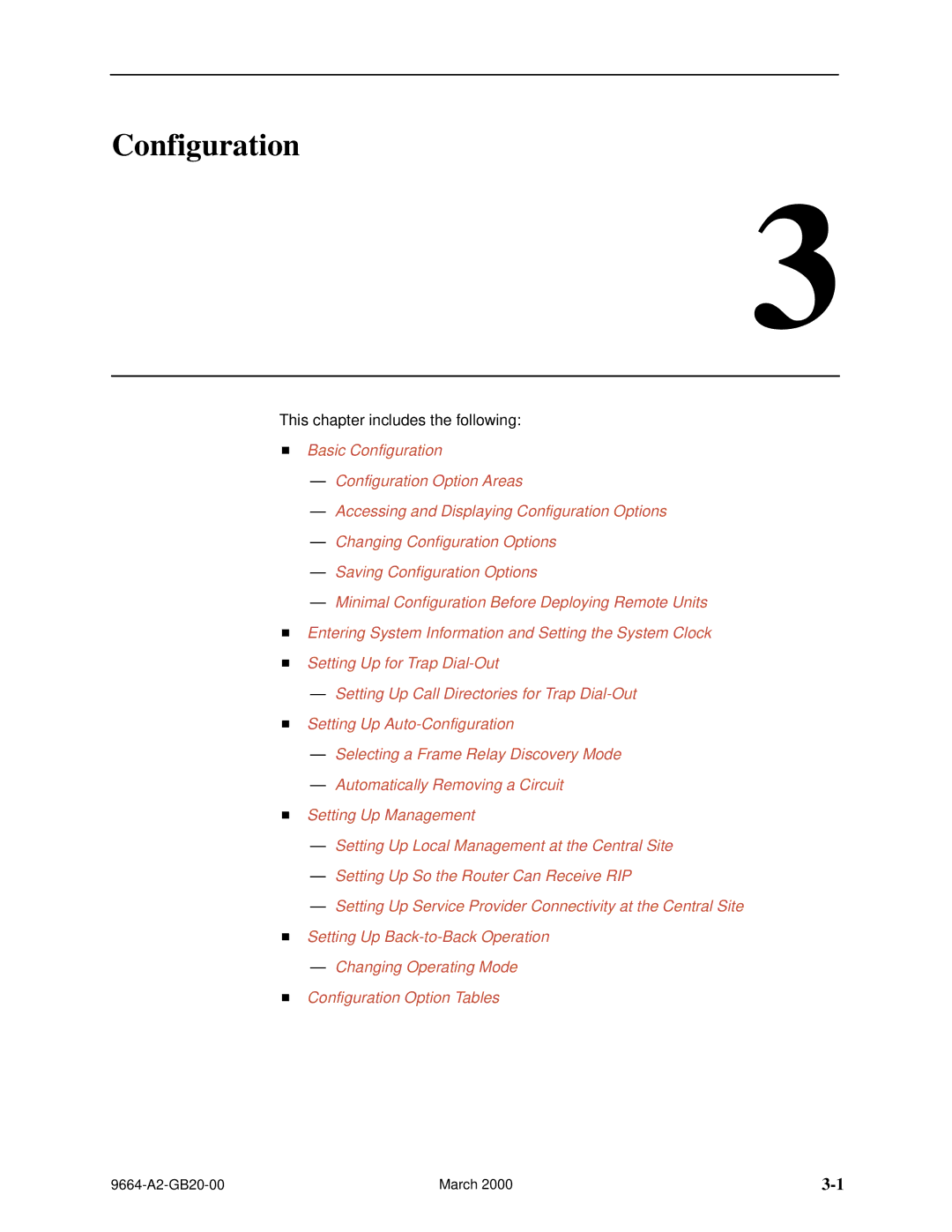 Paradyne 9664 manual Configuration 