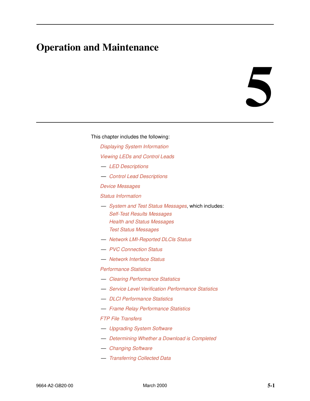 Paradyne 9664 manual Operation and Maintenance 