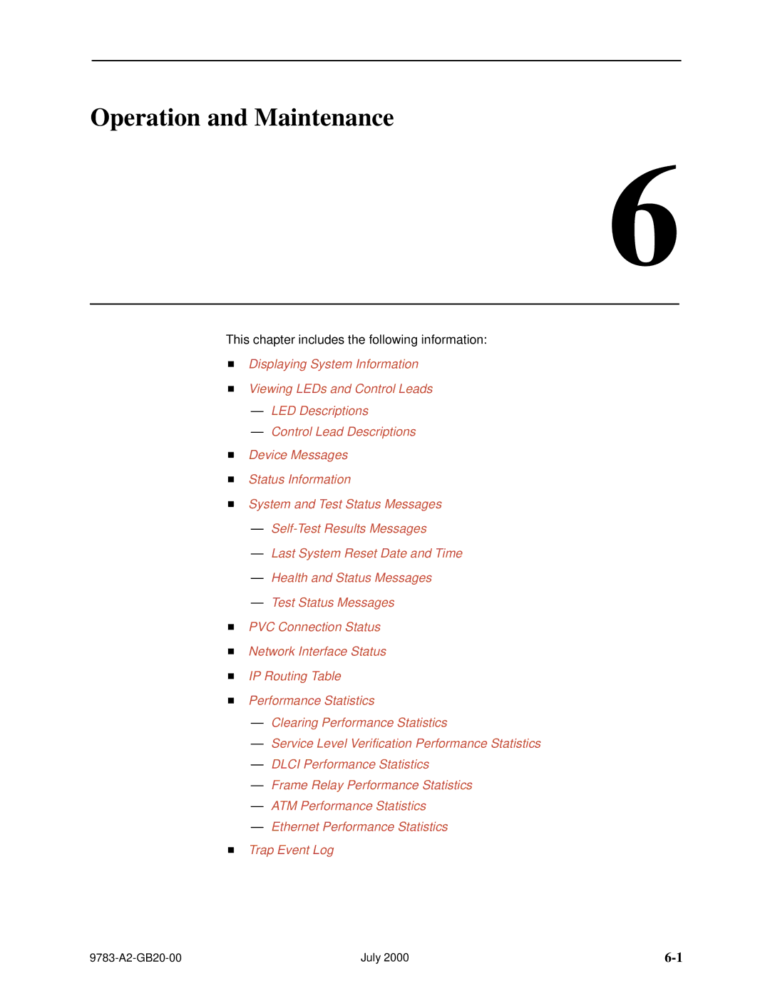 Paradyne FrameSaver DSL, 9783 manual Operation and Maintenance 