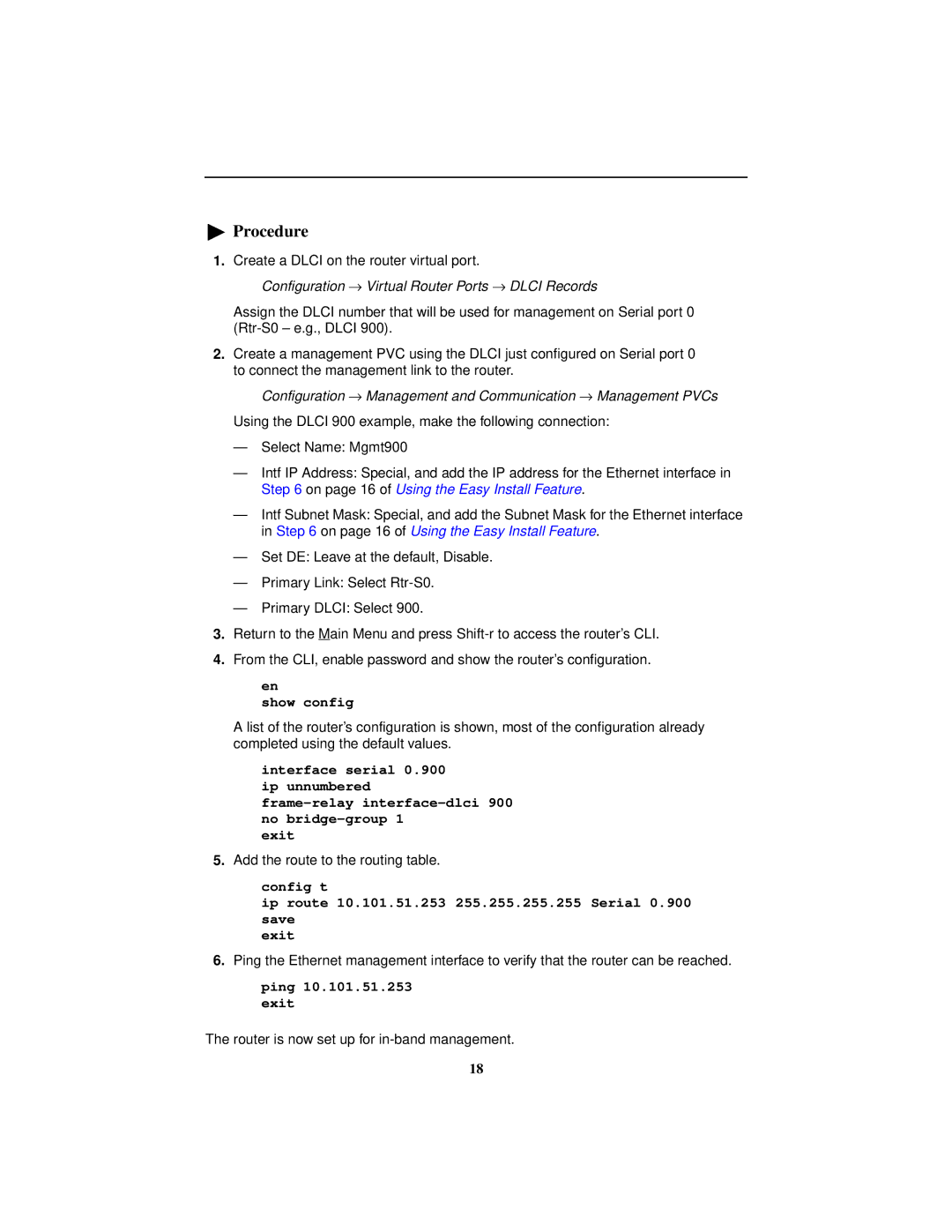 Paradyne 9783 installation instructions Configuration → Virtual Router Ports → Dlci Records, Show config 