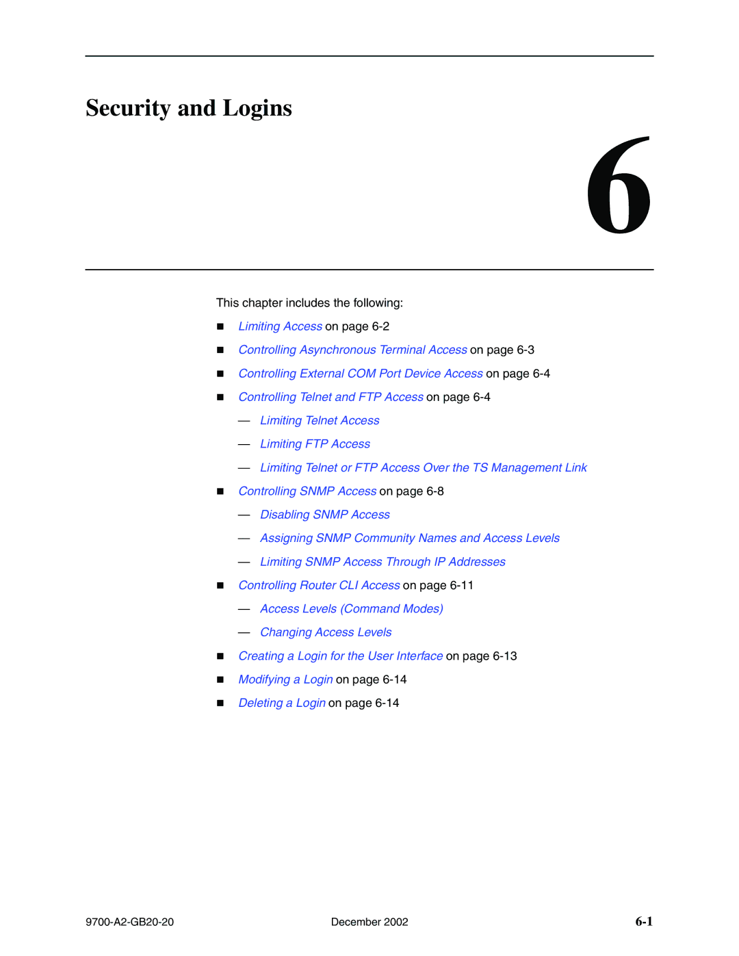 Paradyne 9720, 9788 manual Security and Logins 