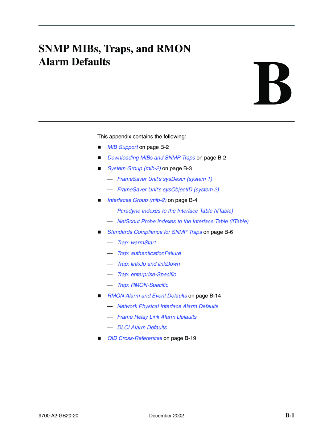 Paradyne 9720, 9788 manual Snmp MIBs, Traps, and Rmon Alarm Defaults 