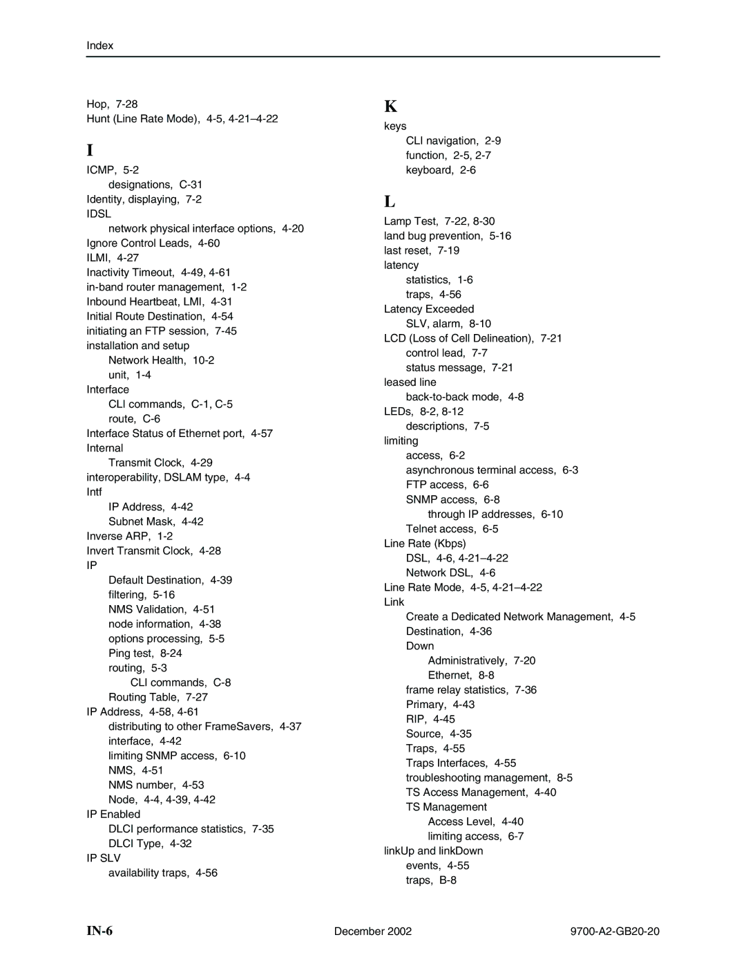 Paradyne 9788, 9720 manual Idsl, Ip Slv 