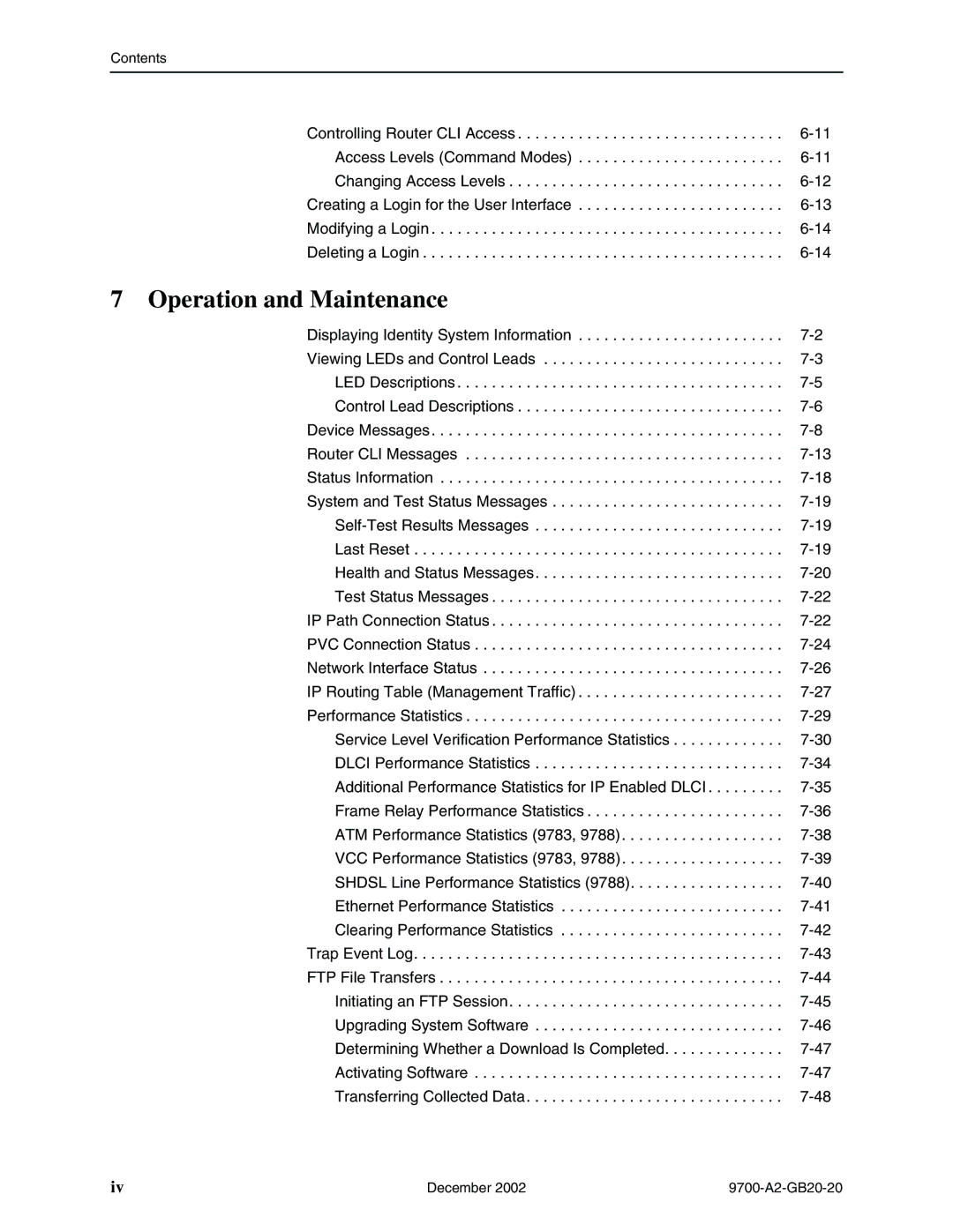 Paradyne 9788, 9720 manual Access Levels Command Modes Changing Access Levels, December 