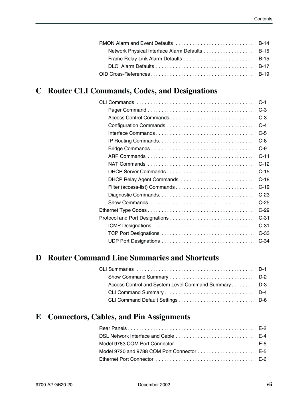 Paradyne 9720, 9788 manual Router CLI Commands, Codes, and Designations, Router Command Line Summaries and Shortcuts 