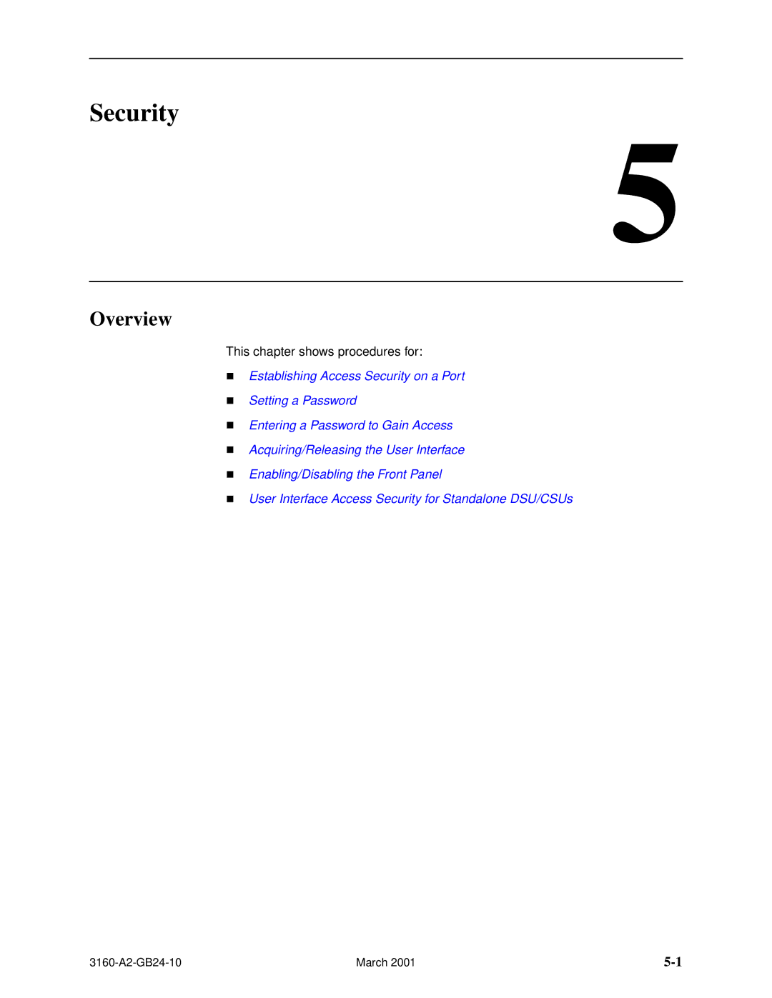 Paradyne 3160-A4, and 3165-A4, 3161 manual Security, Overview 