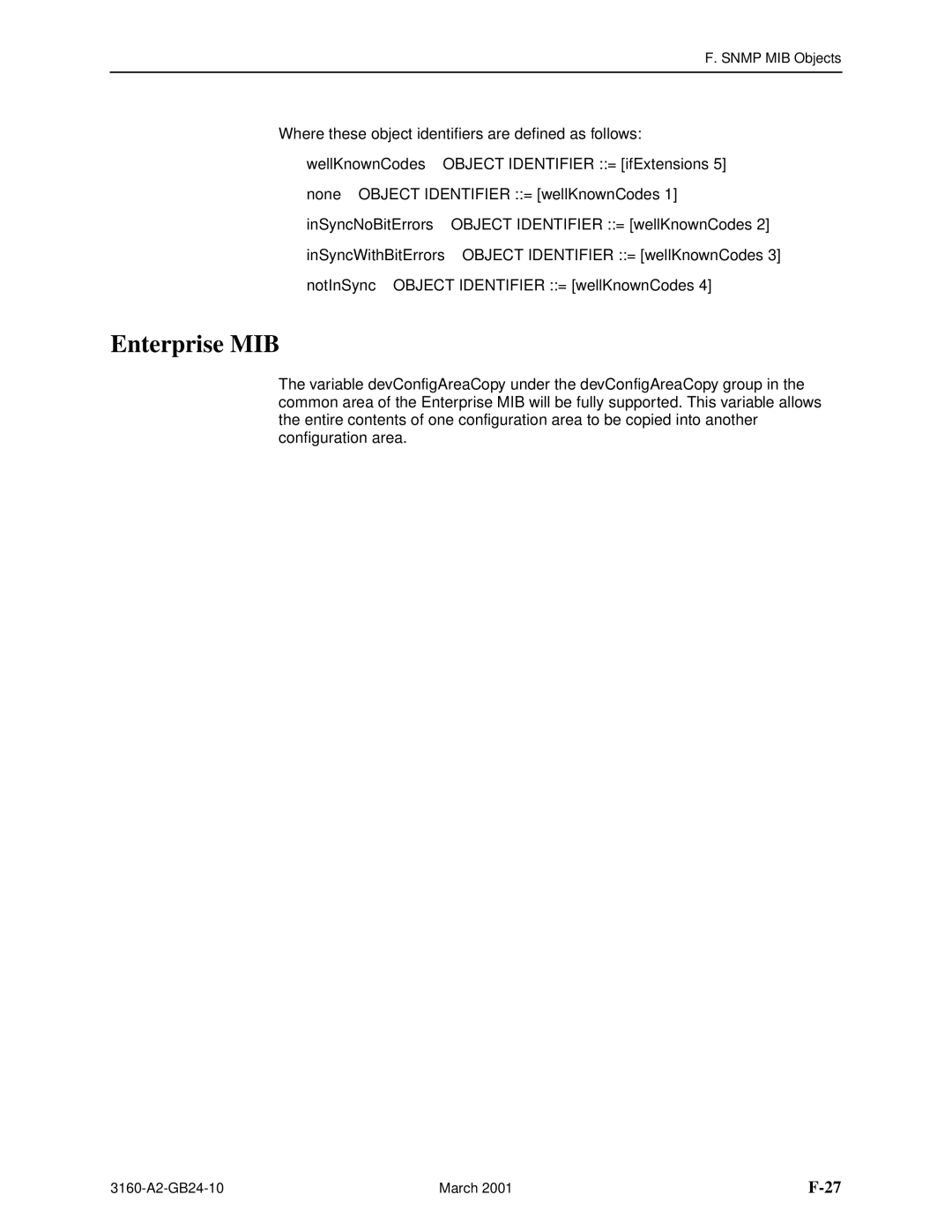 Paradyne and 3165-A4, 3160-A4, 3161 manual Enterprise MIB 