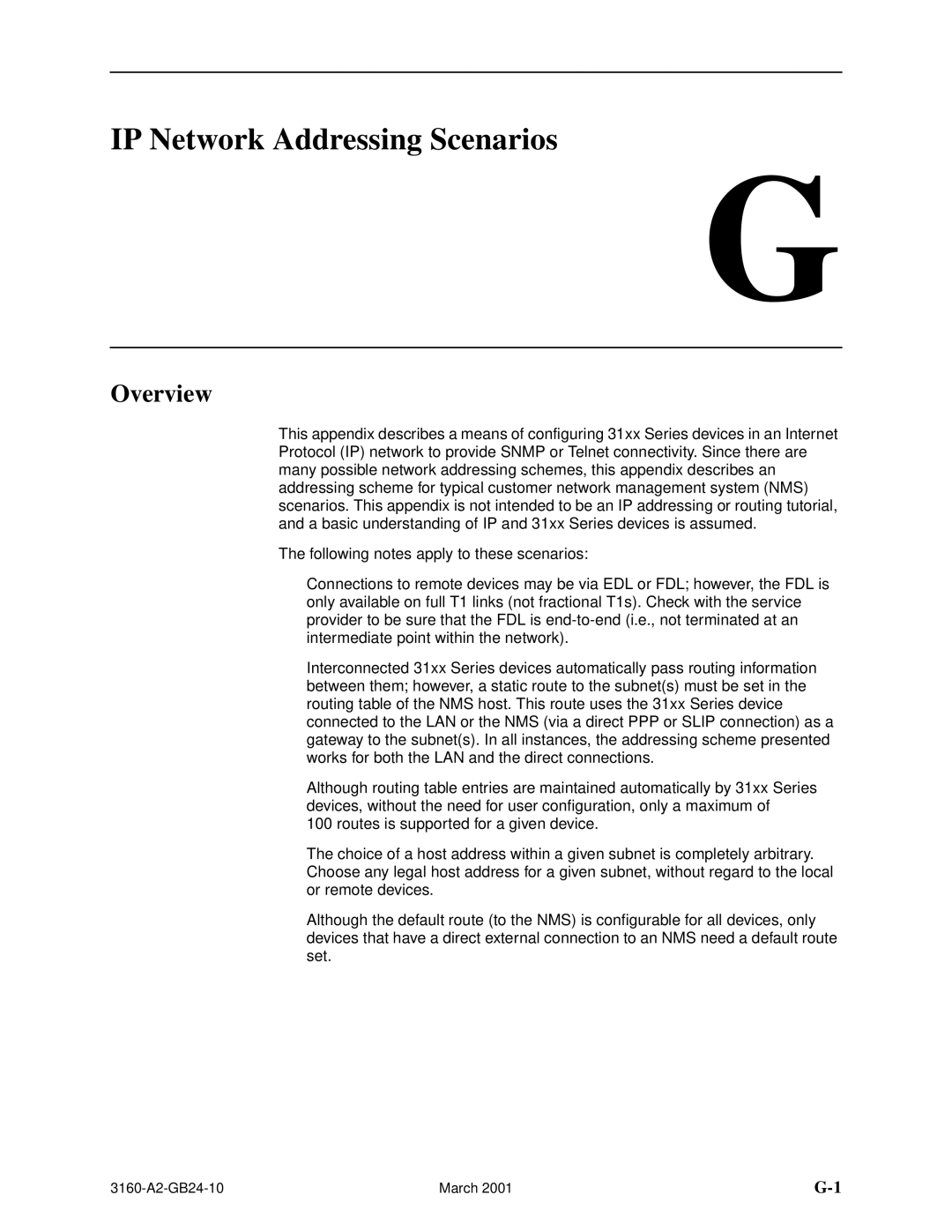 Paradyne and 3165-A4, 3160-A4, 3161 manual IP Network Addressing Scenarios, Overview 