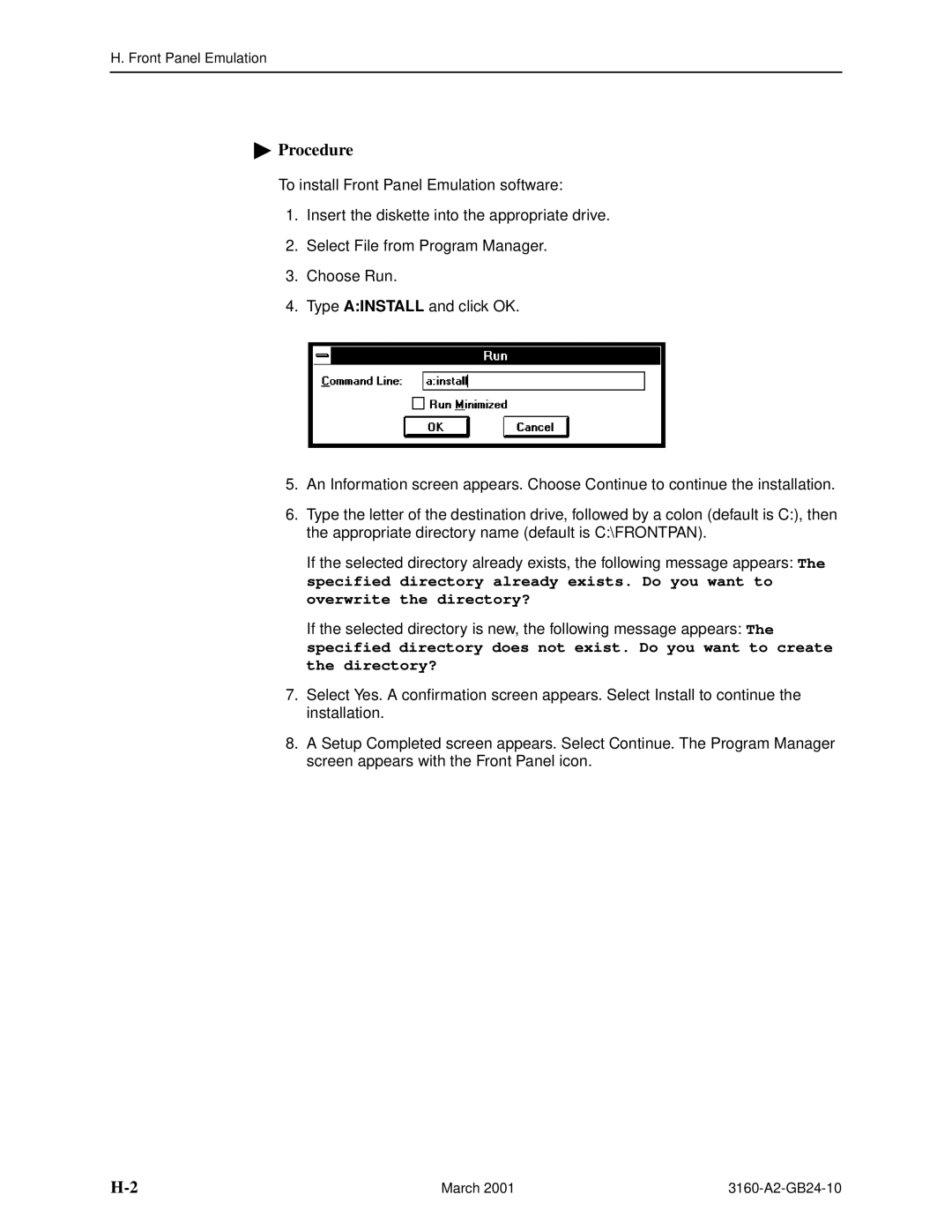 Paradyne and 3165-A4, 3160-A4, 3161 manual Front Panel Emulation 