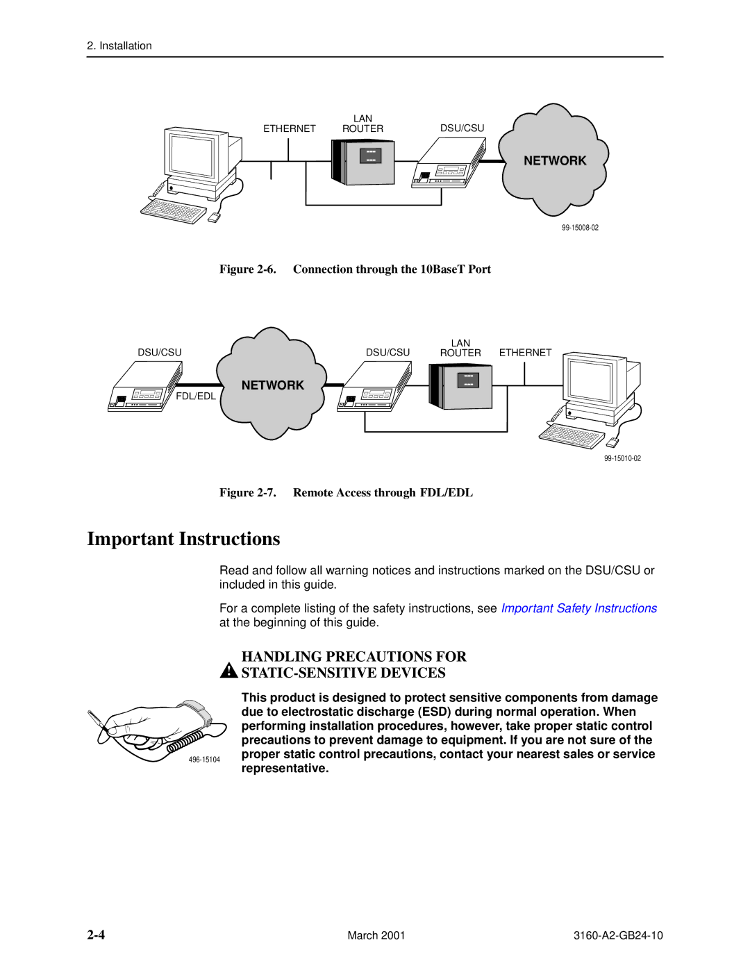 Paradyne and 3165-A4, 3160-A4, 3161 manual Important Instructions, Representative 