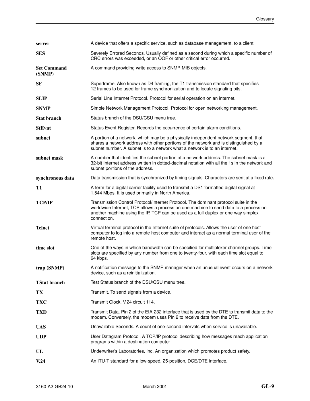 Paradyne and 3165-A4 Server, Set Command, Stat branch, StEvnt, Subnet mask, Synchronous data T1, Telnet, Time slot 