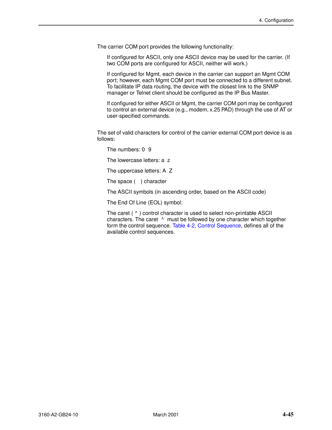 Paradyne and 3165-A4, 3160-A4, 3161 manual Configuration 