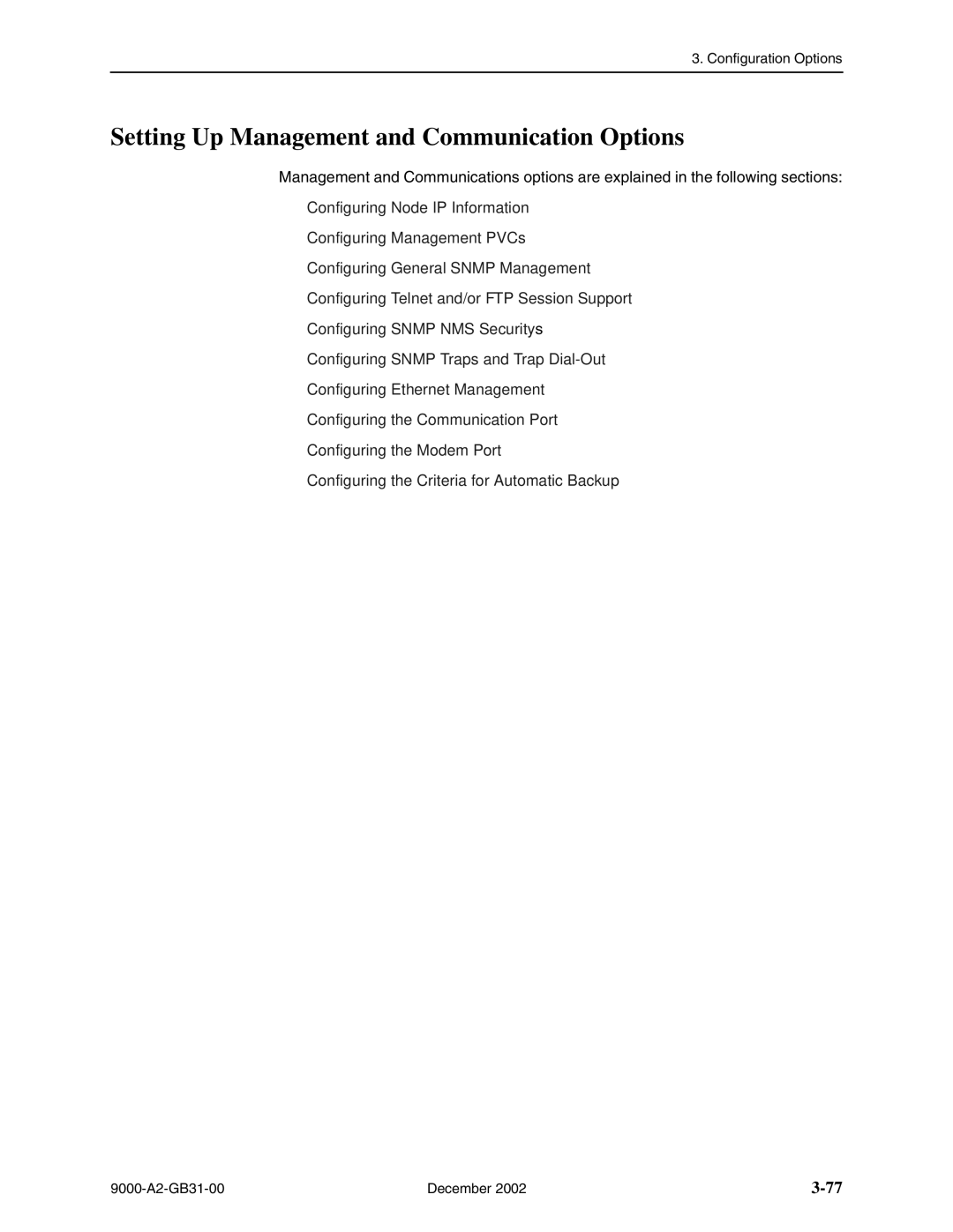 Paradyne 9123, and 9820-45M, 9820-2M, 9820-8M, 9623, 9788, 9128 standalone, 9720 Setting Up Management and Communication Options 