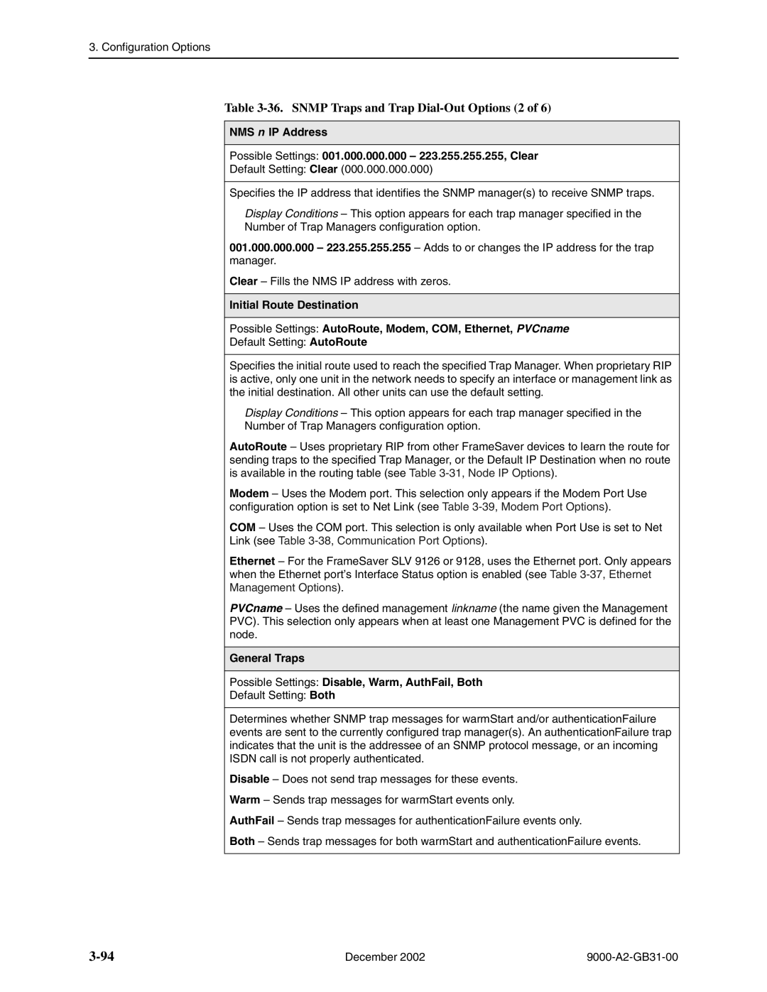 Paradyne 9720, and 9820-45M, 9820-2M, 9623 Snmp Traps and Trap Dial-Out Options 2, Link see -38, Communication Port Options 