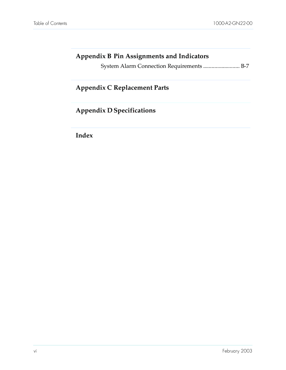 Paradyne CPX-1000 manual Appendix B Pin Assignments and Indicators 