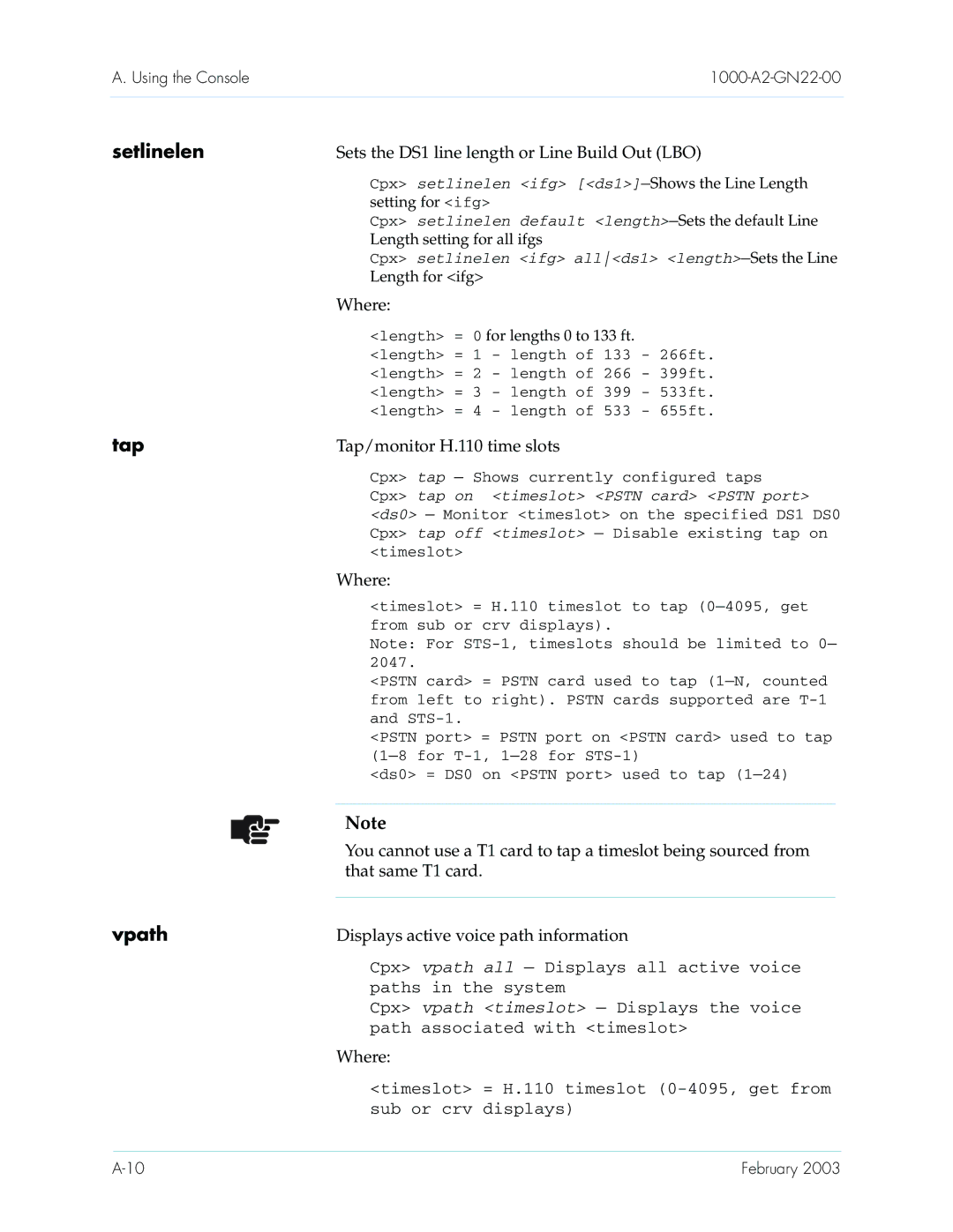 Paradyne CPX-1000 manual Sets the DS1 line length or Line Build Out LBO, Tap/monitor H.110 time slots, That same T1 card 