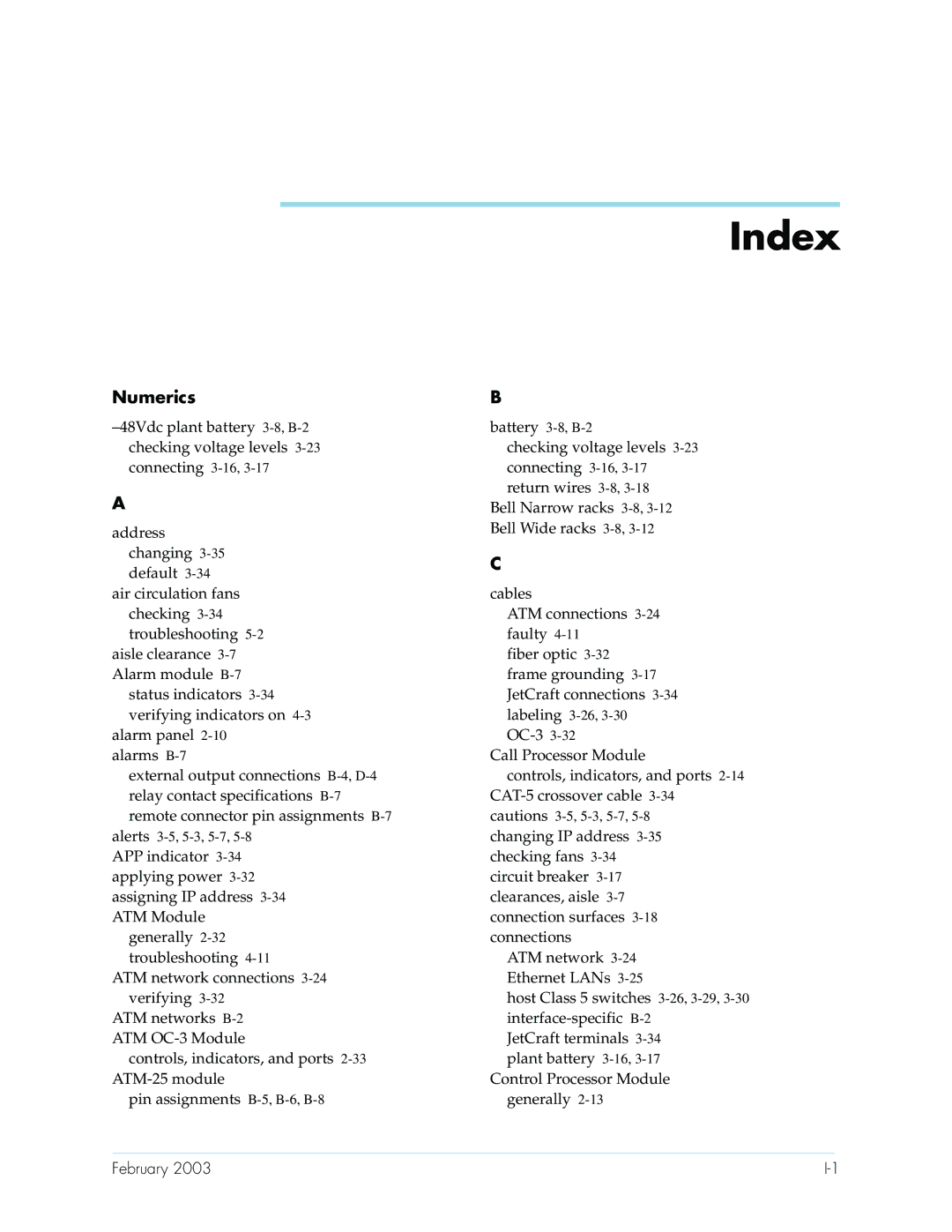 Paradyne CPX-1000 manual Index, Numerics 