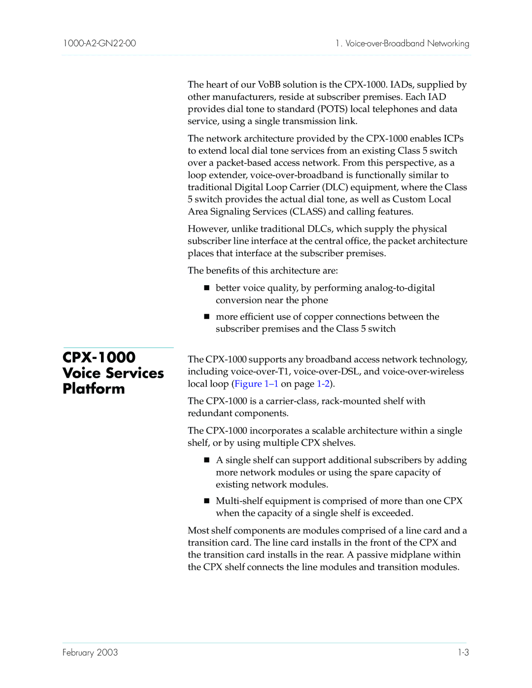 Paradyne manual CPX-1000 Voice Services Platform 