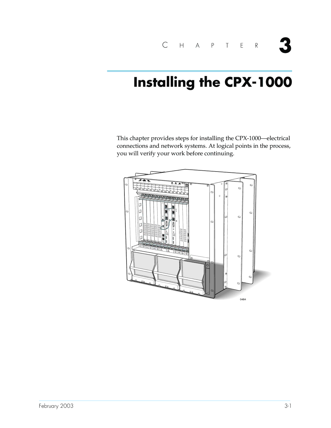 Paradyne manual Installing the CPX-1000 