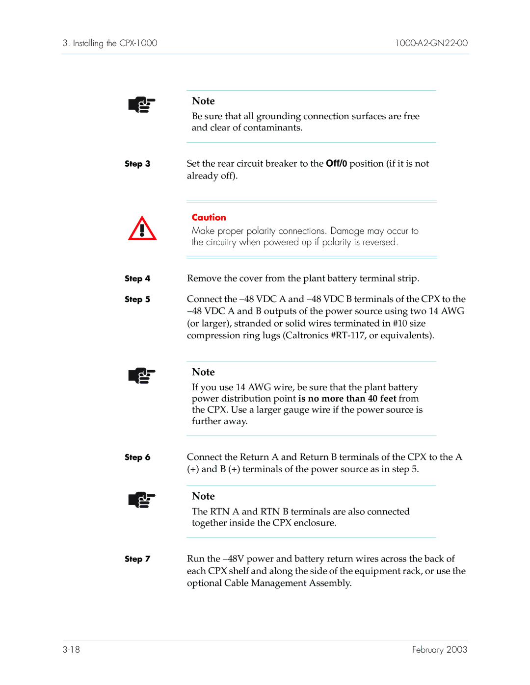 Paradyne CPX-1000 manual Be sure that all grounding connection surfaces are free, Clear of contaminants, Already off 