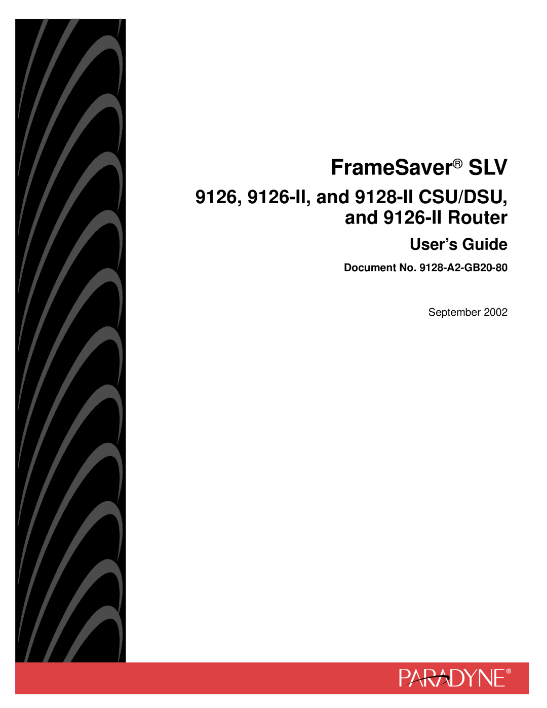 Paradyne 9126-II, CSU, DSU, 9128-II manual FrameSaver SLV 