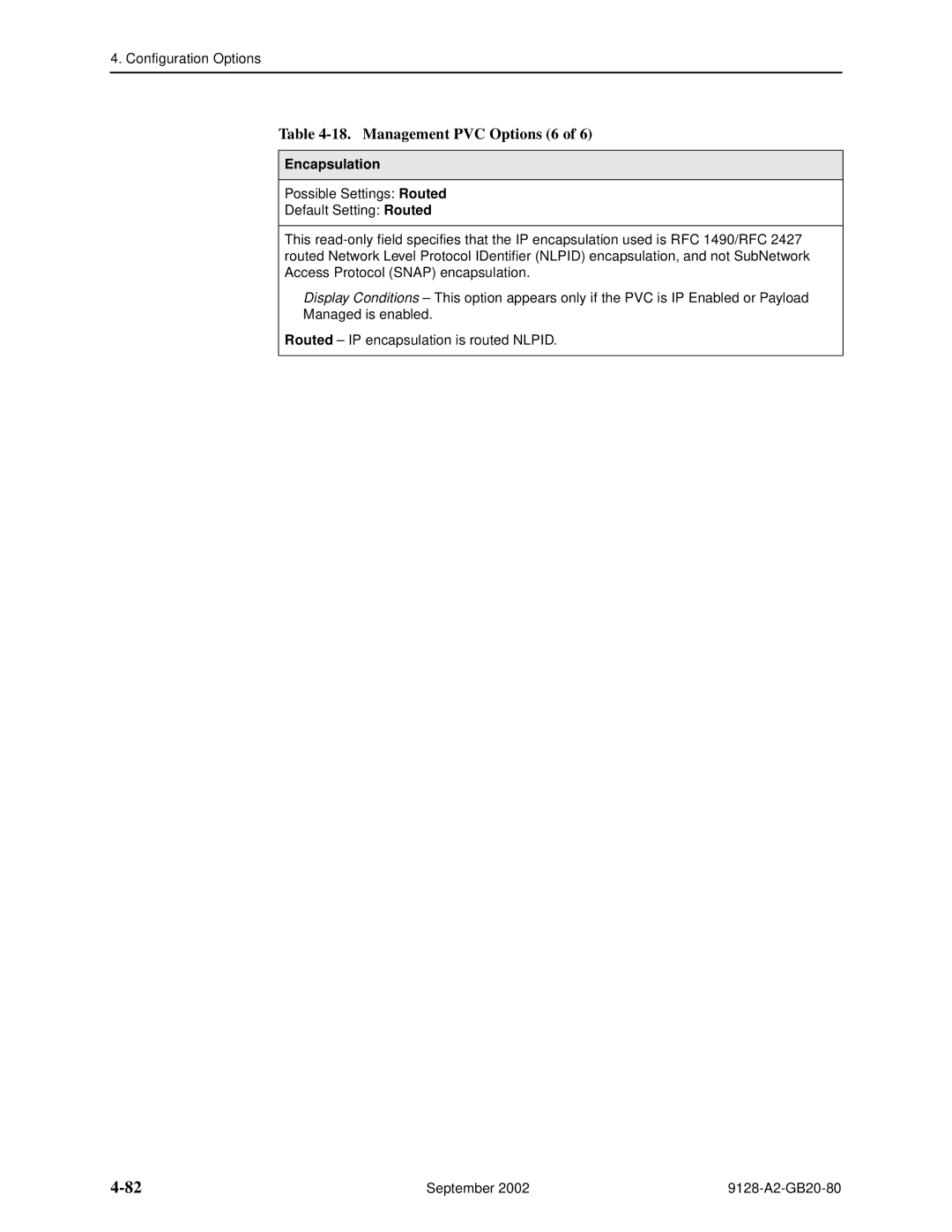 Paradyne 9128-II, CSU, DSU, 9126-II manual Management PVC Options 6, Encapsulation 