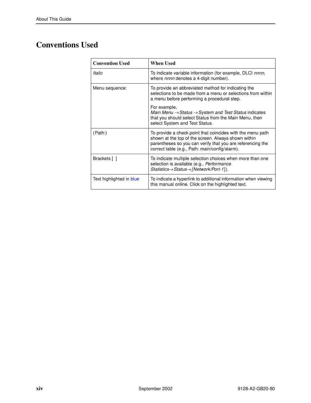 Paradyne CSU, DSU, 9126-II, 9128-II manual Conventions Used, Xiv 