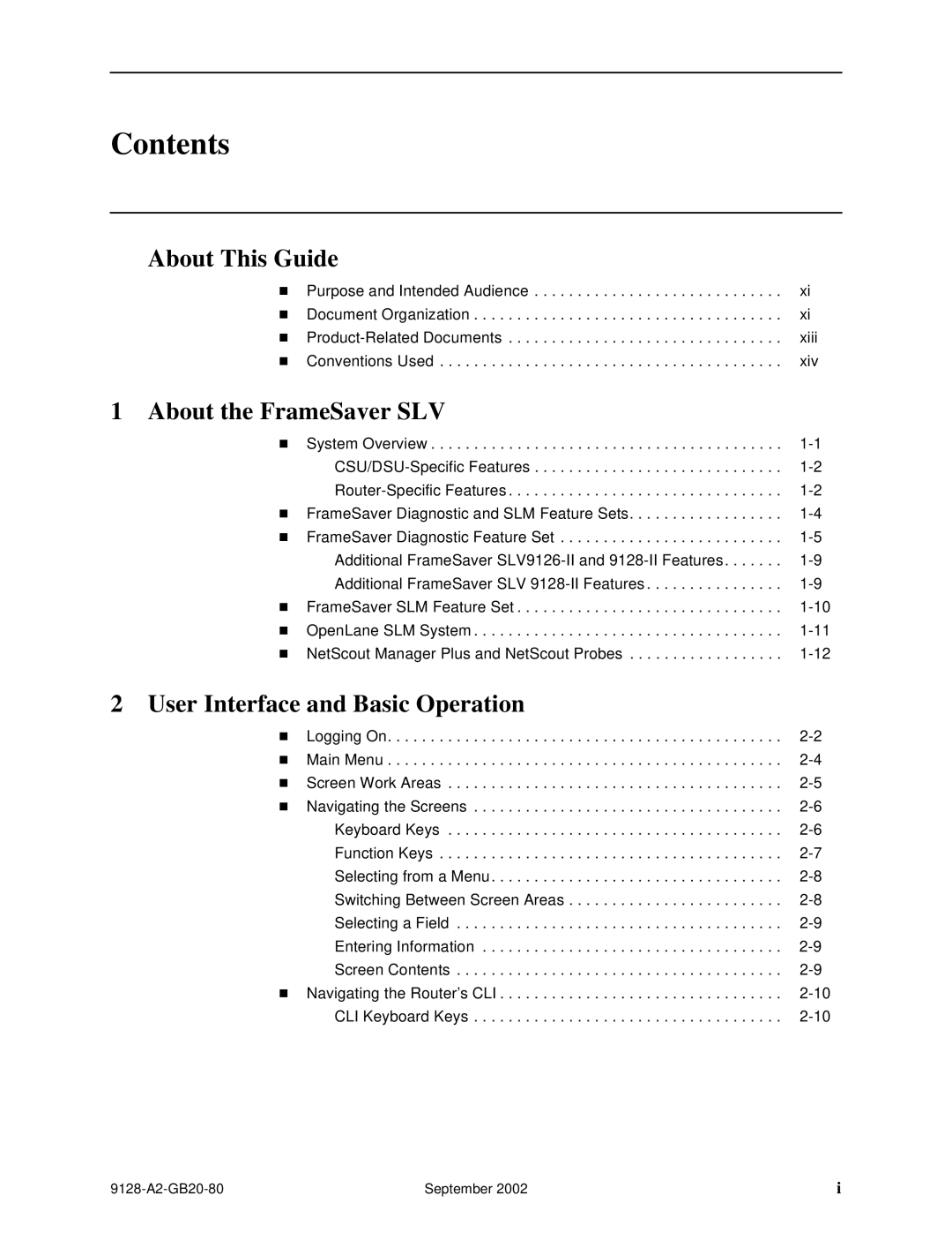 Paradyne CSU, DSU, 9126-II, 9128-II manual Contents 