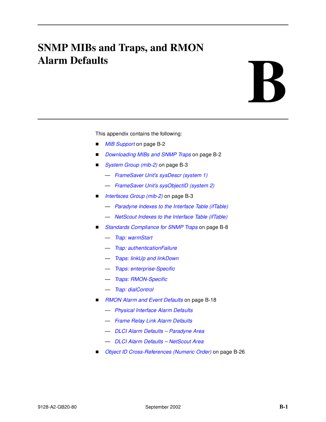 Paradyne 9126-II, CSU, DSU, 9128-II manual Snmp MIBs and Traps, and Rmon Alarm Defaults 