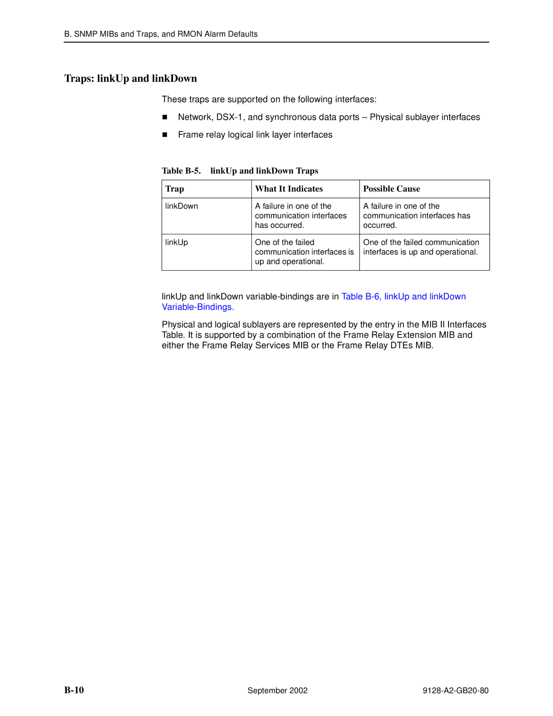 Paradyne 9128-II, CSU, DSU, 9126-II manual Traps linkUp and linkDown 