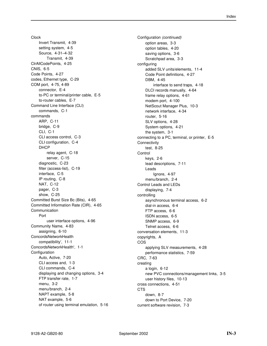 Paradyne 9126-II, CSU, DSU, 9128-II manual IN-3, Dhcp 