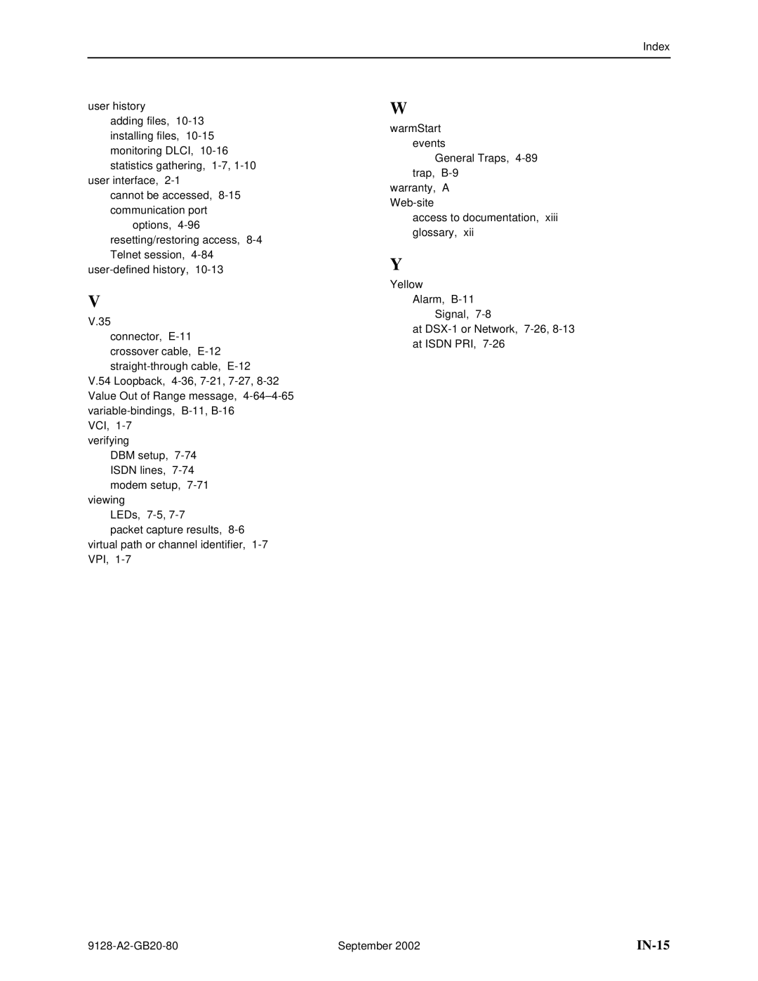 Paradyne 9126-II, CSU, DSU, 9128-II manual IN-15 