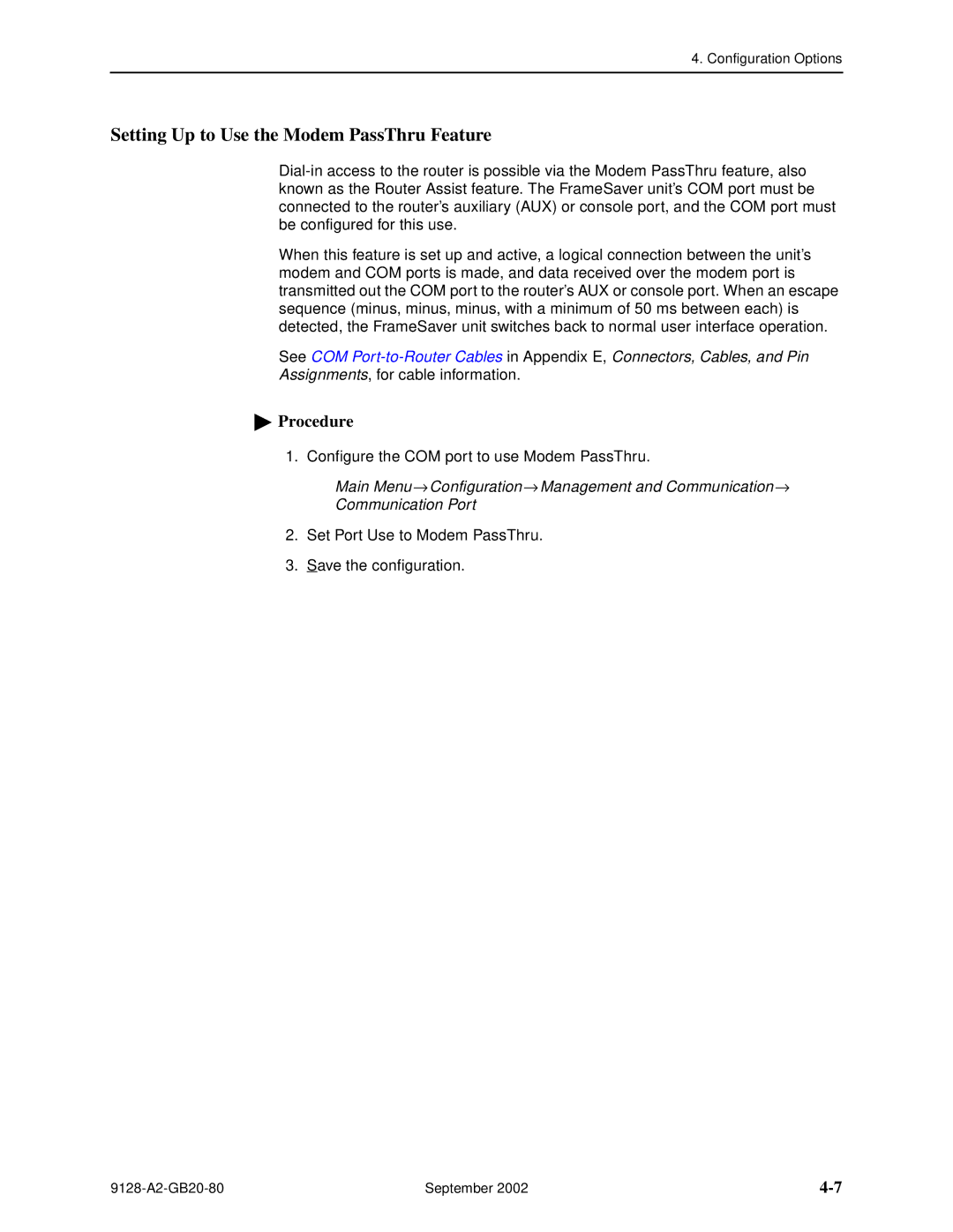 Paradyne CSU, DSU, 9126-II, 9128-II manual Setting Up to Use the Modem PassThru Feature 