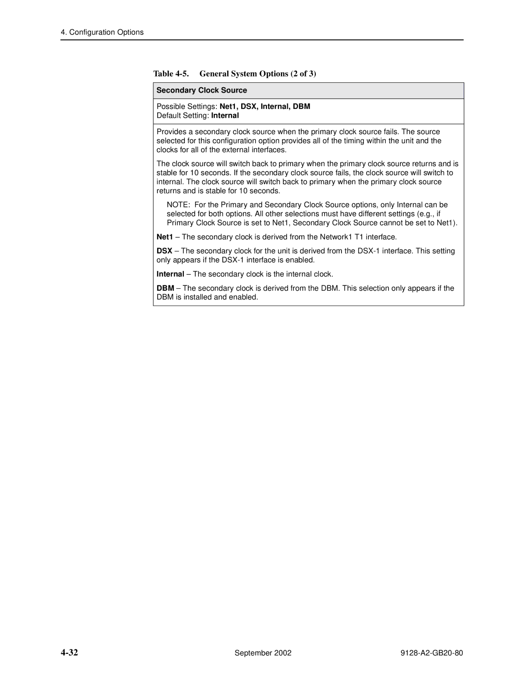 Paradyne CSU, DSU, 9126-II, 9128-II manual General System Options 2 