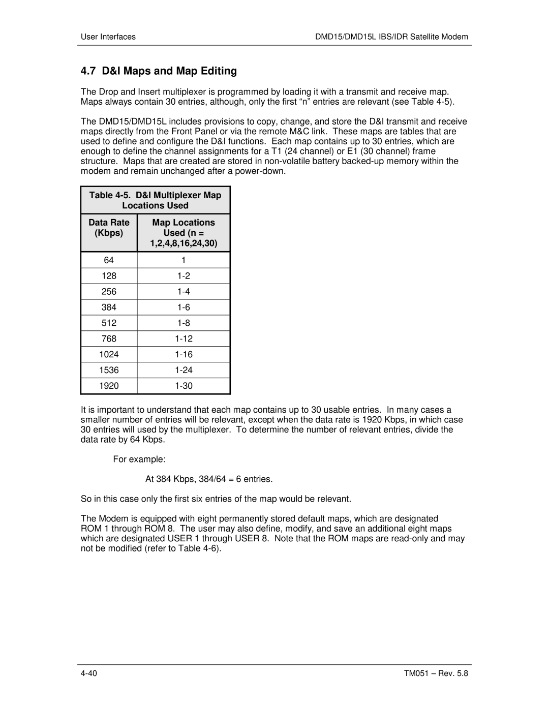 Paradyne DMD15L operation manual D&I Maps and Map Editing 