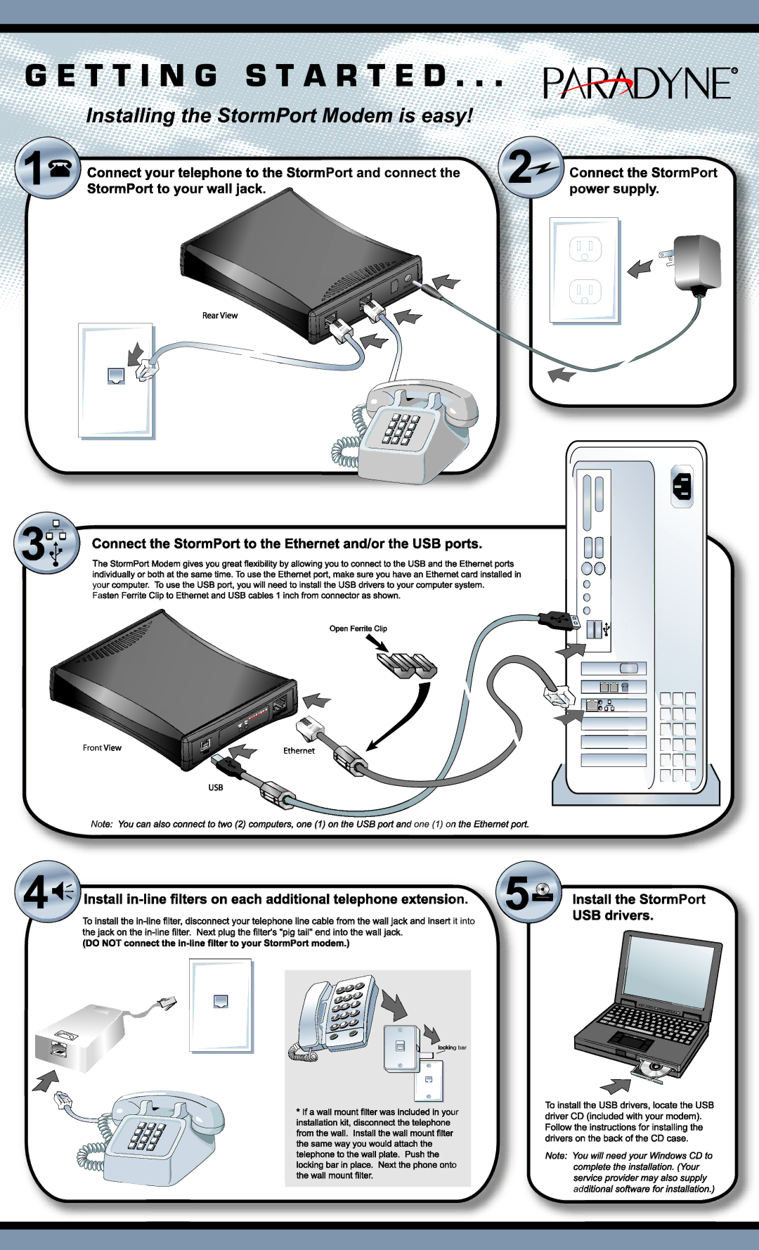 Paradyne DSL Modem warranty 