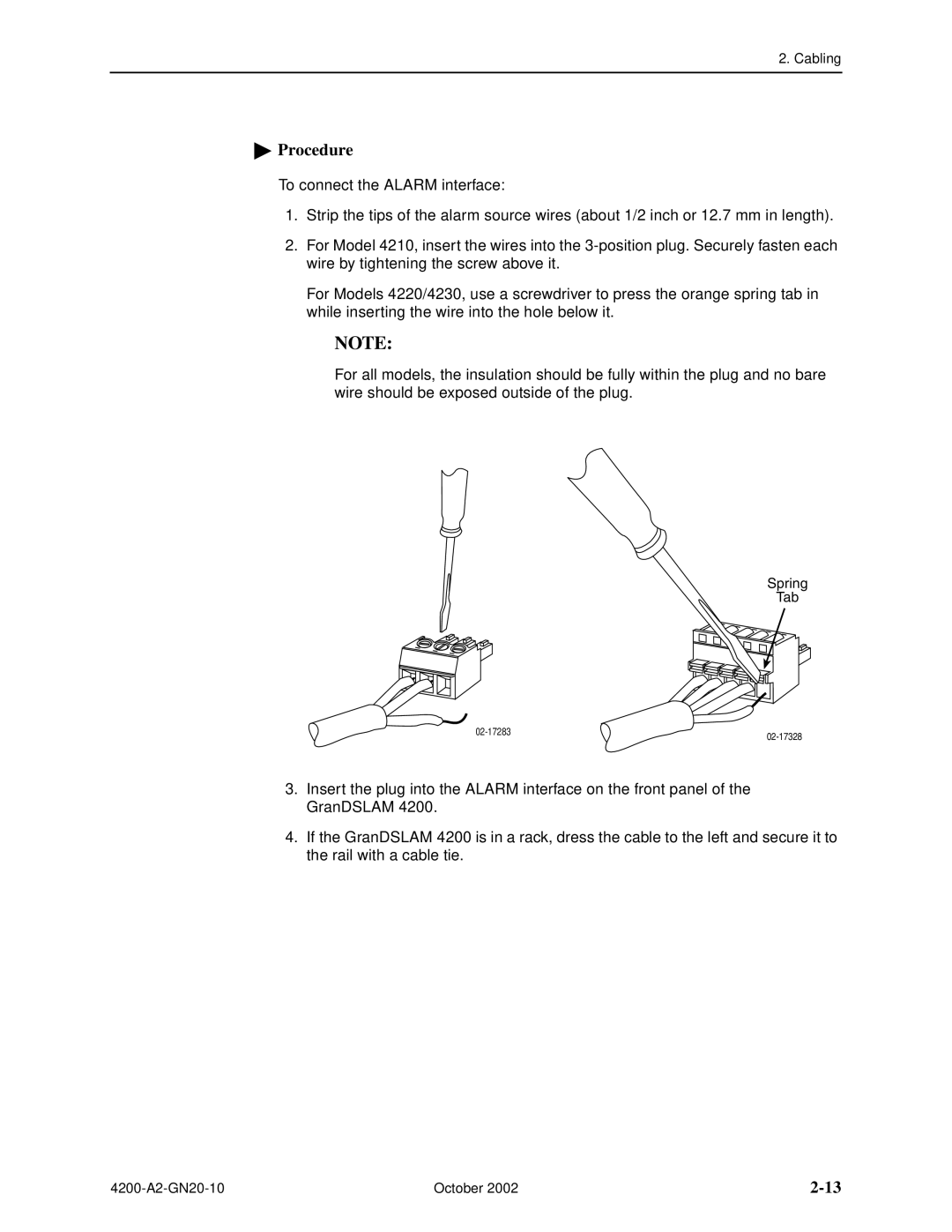 Paradyne GranDSLAM 4200 manual Spring Tab 