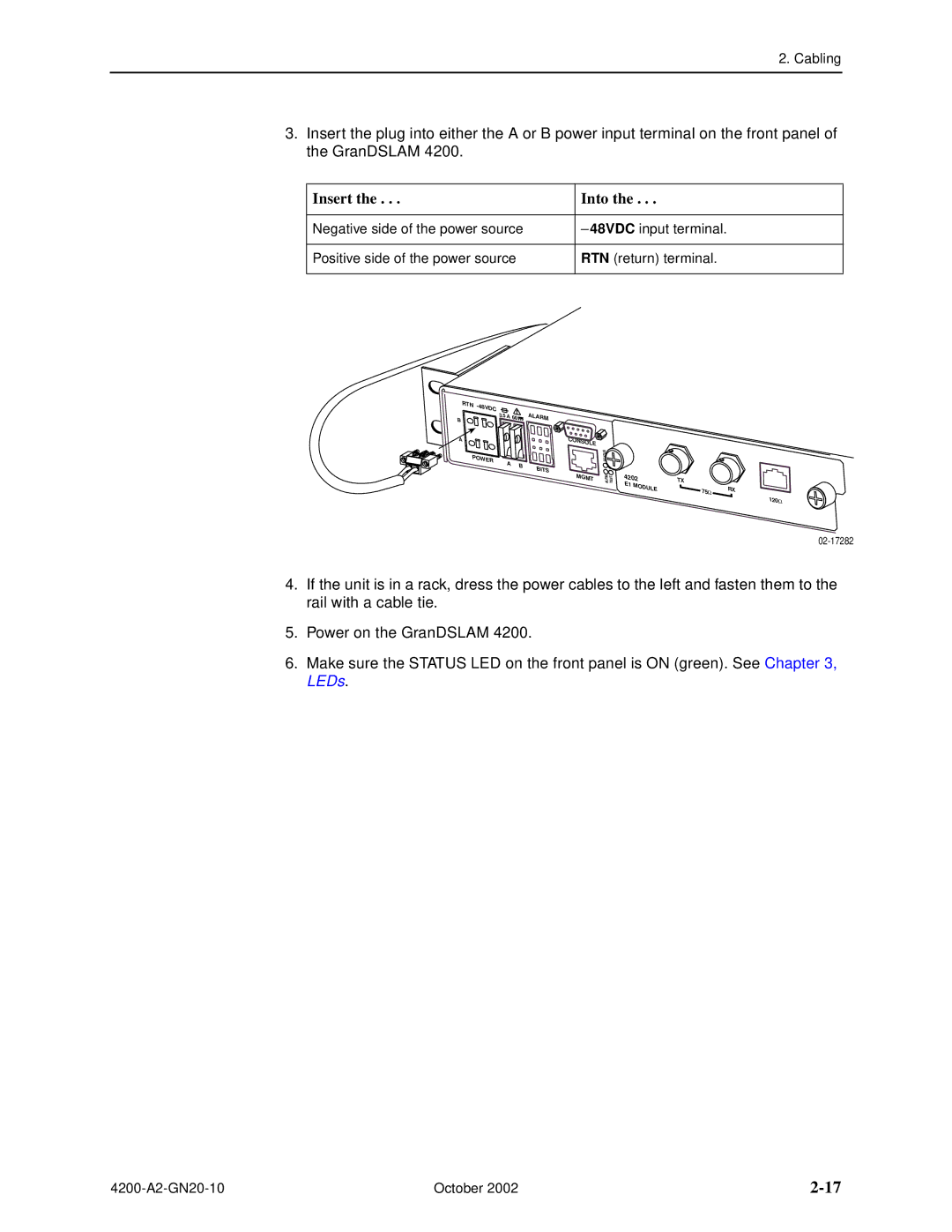 Paradyne GranDSLAM 4200 manual Insert Into 