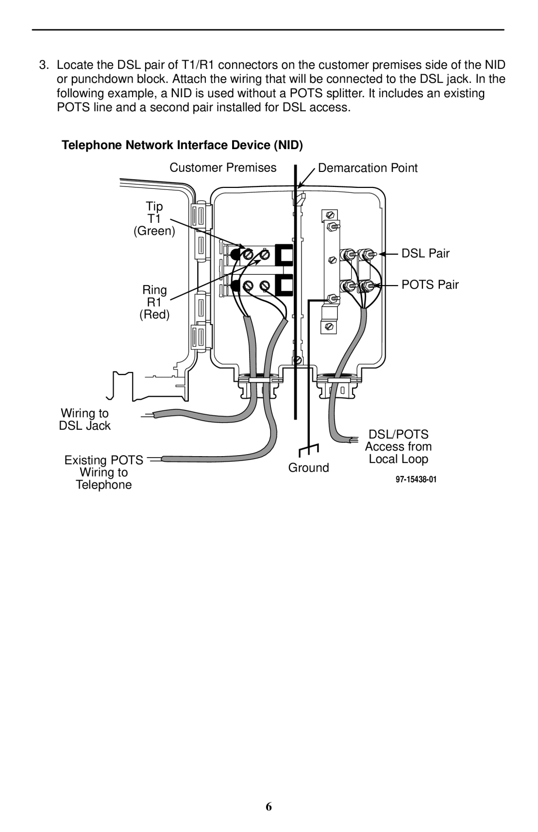 Paradyne Hotwire 5446 installation instructions Telephone Network Interface Device NID, Dsl/Pots 