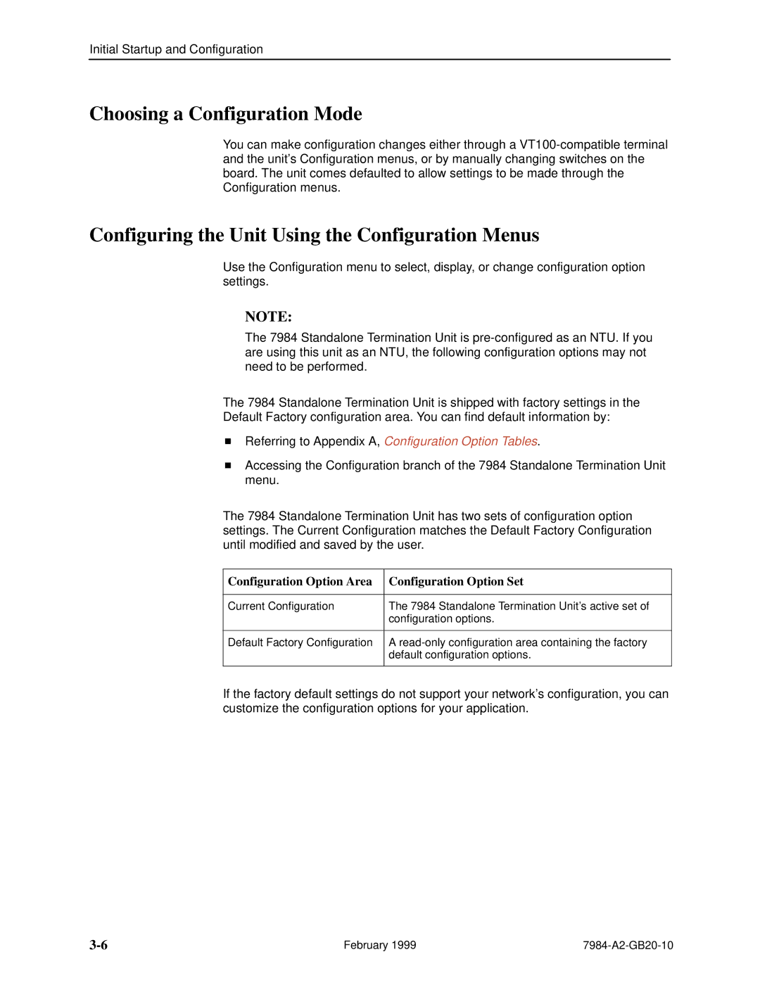 Paradyne Hotwire 7984 manual Choosing a Configuration Mode, Configuring the Unit Using the Configuration Menus 