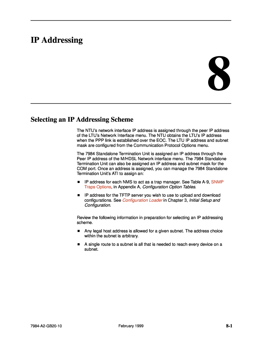 Paradyne Hotwire 7984 manual Selecting an IP Addressing Scheme 