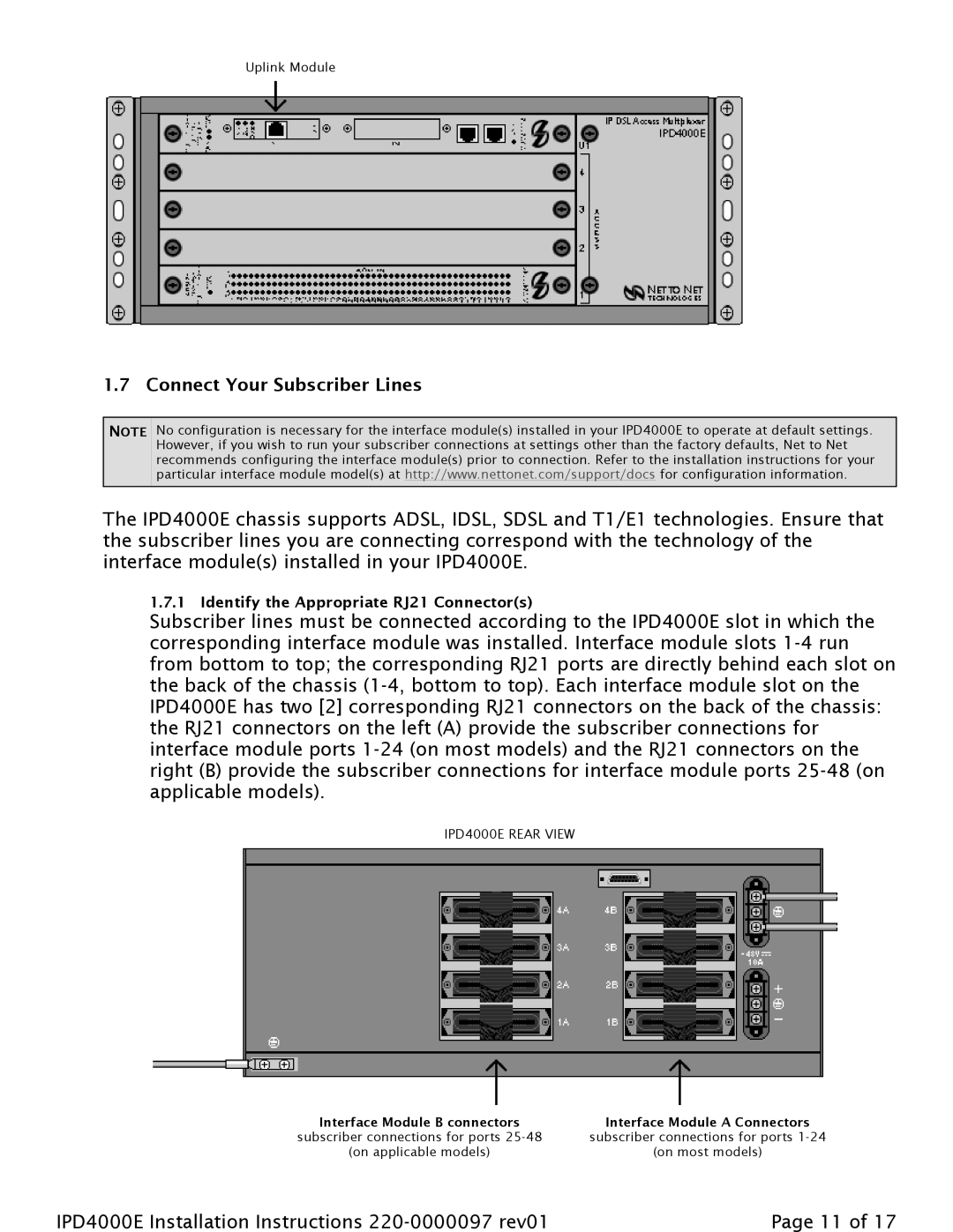 Paradyne IPD4000E installation instructions Connect Your Subscriber Lines 