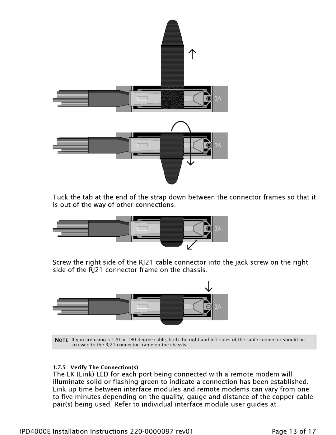 Paradyne IPD4000E installation instructions Verify The Connections 